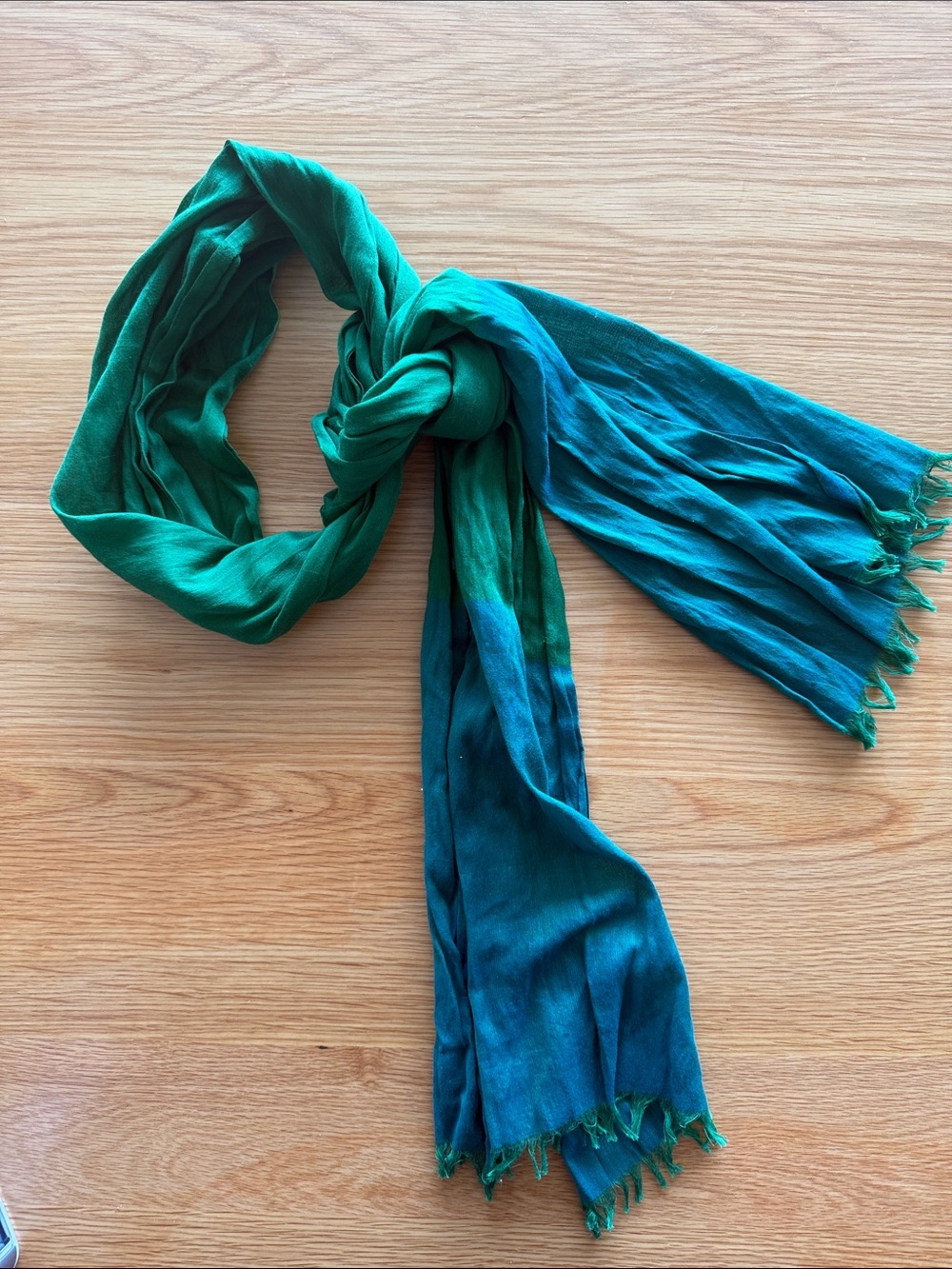 Theory Green to Teal Ombre Lightweight Scarf